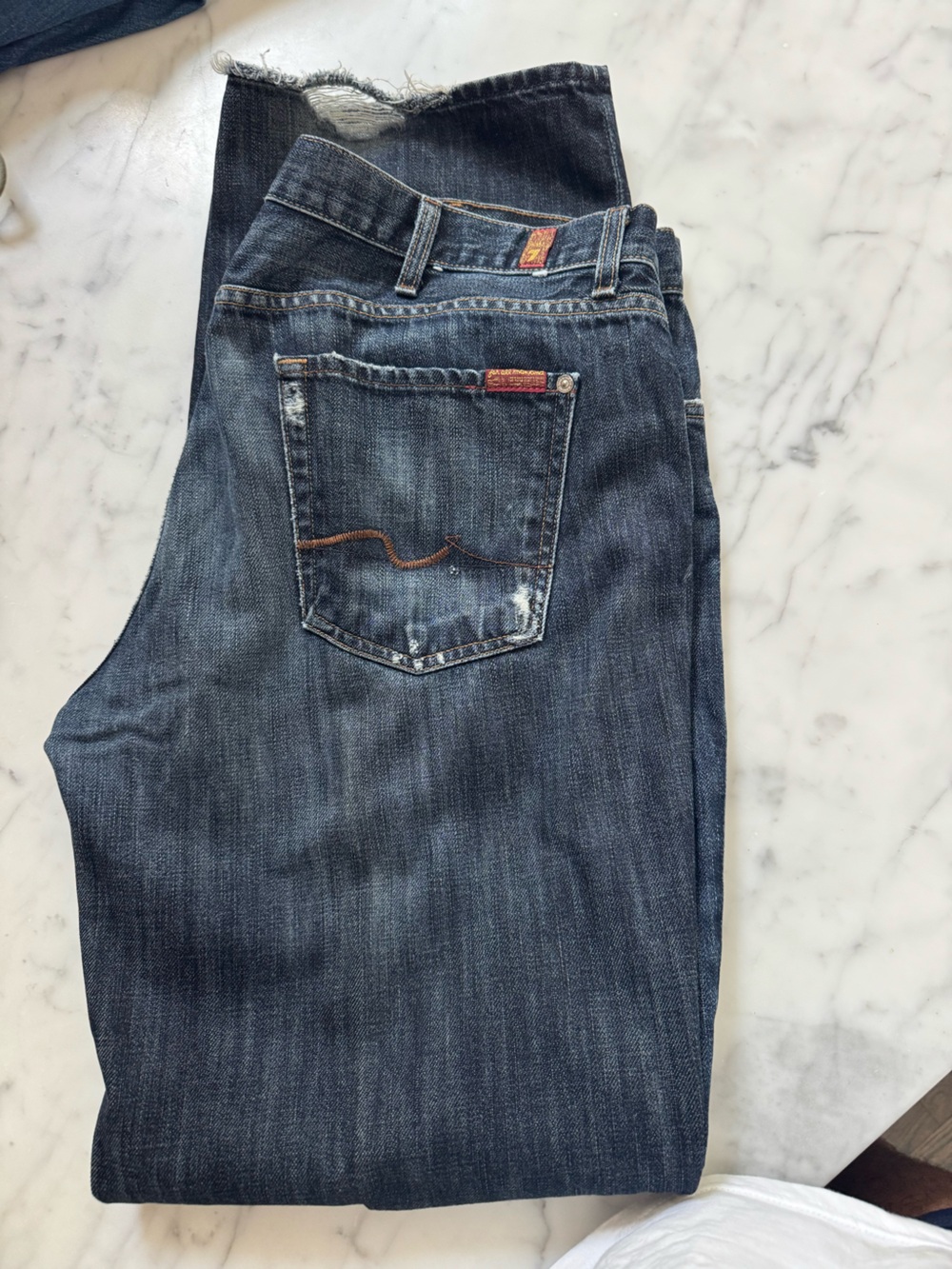 7 For All Mankind Men's Indigo Straight Leg Jeans